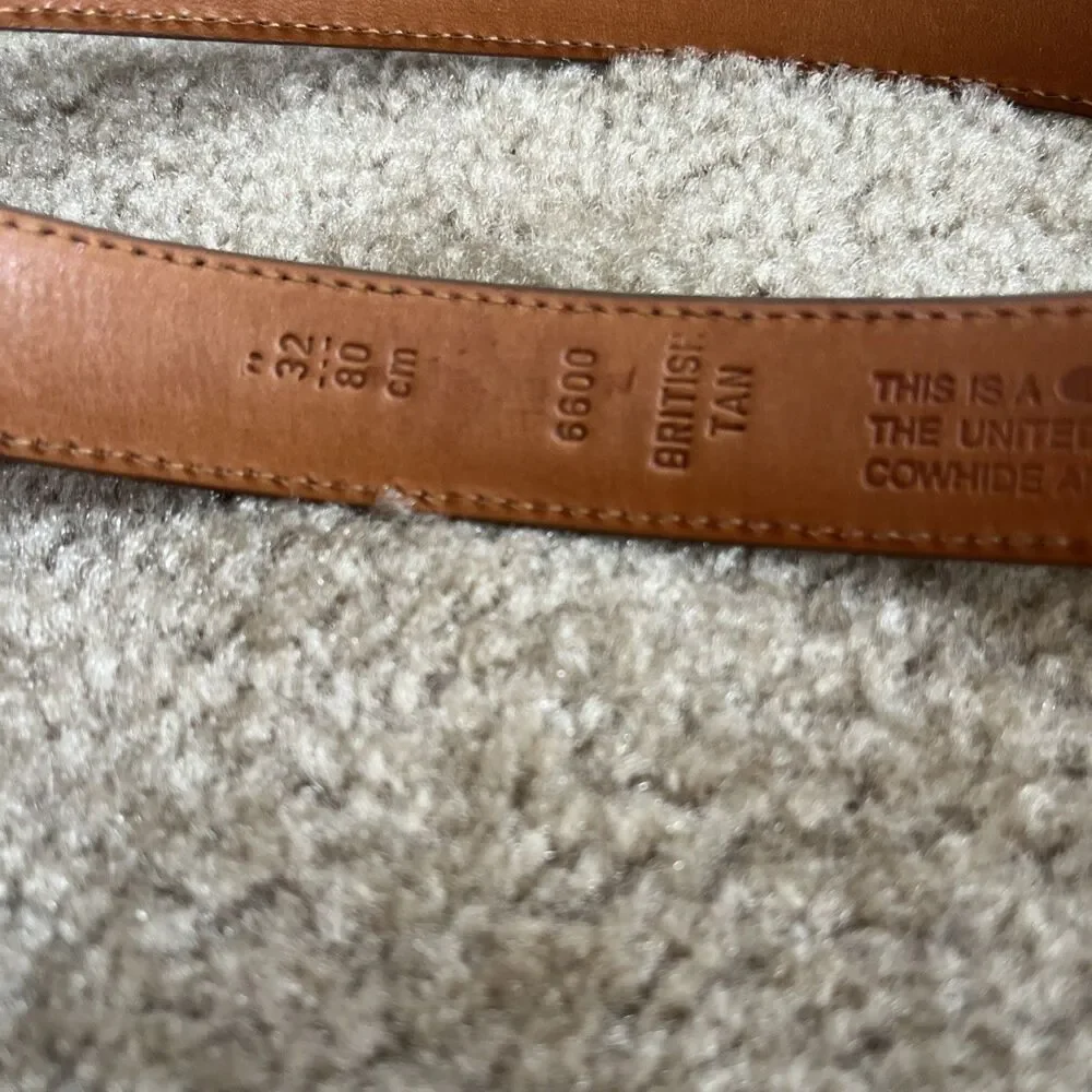 Vtg Coach Classic Leather Belt British Tan 32 in USA Classic Business 90s Work